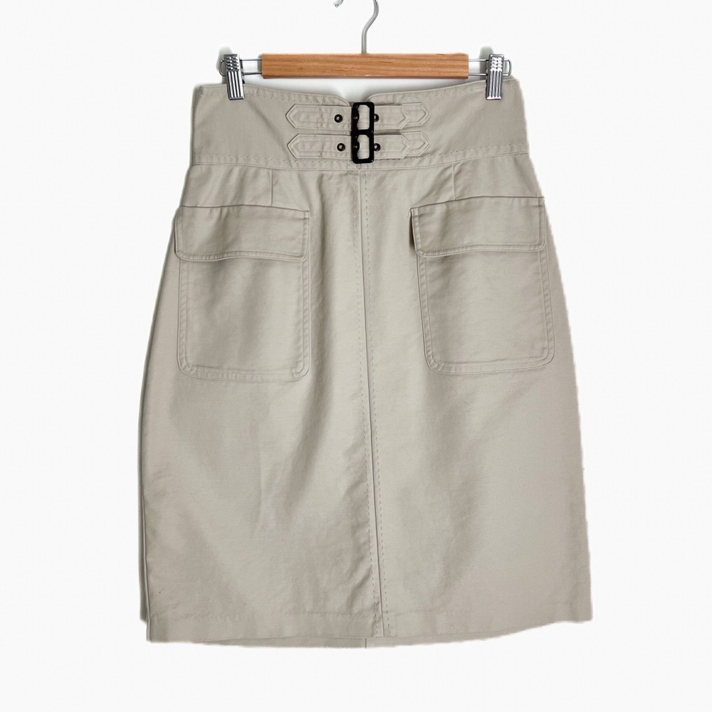 Y2K Vintage 2000s Cream Khaki Skirt Belted with Pockets